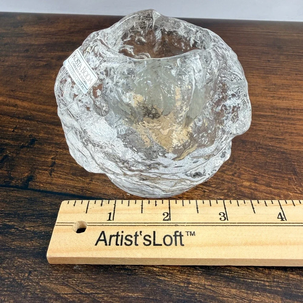 Kosta Boda Snowball Crystal Candle Holders Set of 7 Ann Wolff Sweden